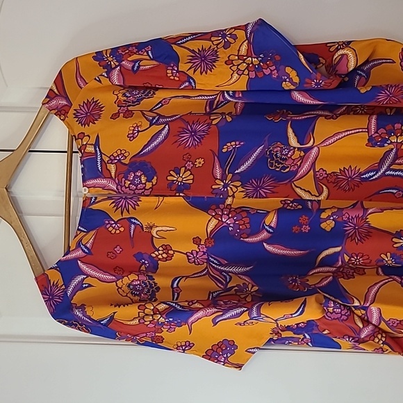 Mod Cloth Multicolored Floral Maxi Dress Kaftan Swimsuit Coverup Size XL - Picture 6 of 12